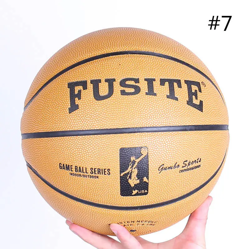 Yellow SIZE 7 Стандартный размер#5/#6#7 PU баскетбол износостойкий влагопоглощающий нескользящий Профессиональный тренировочный Баскетбол - Цвет: Yellow SIZE 7