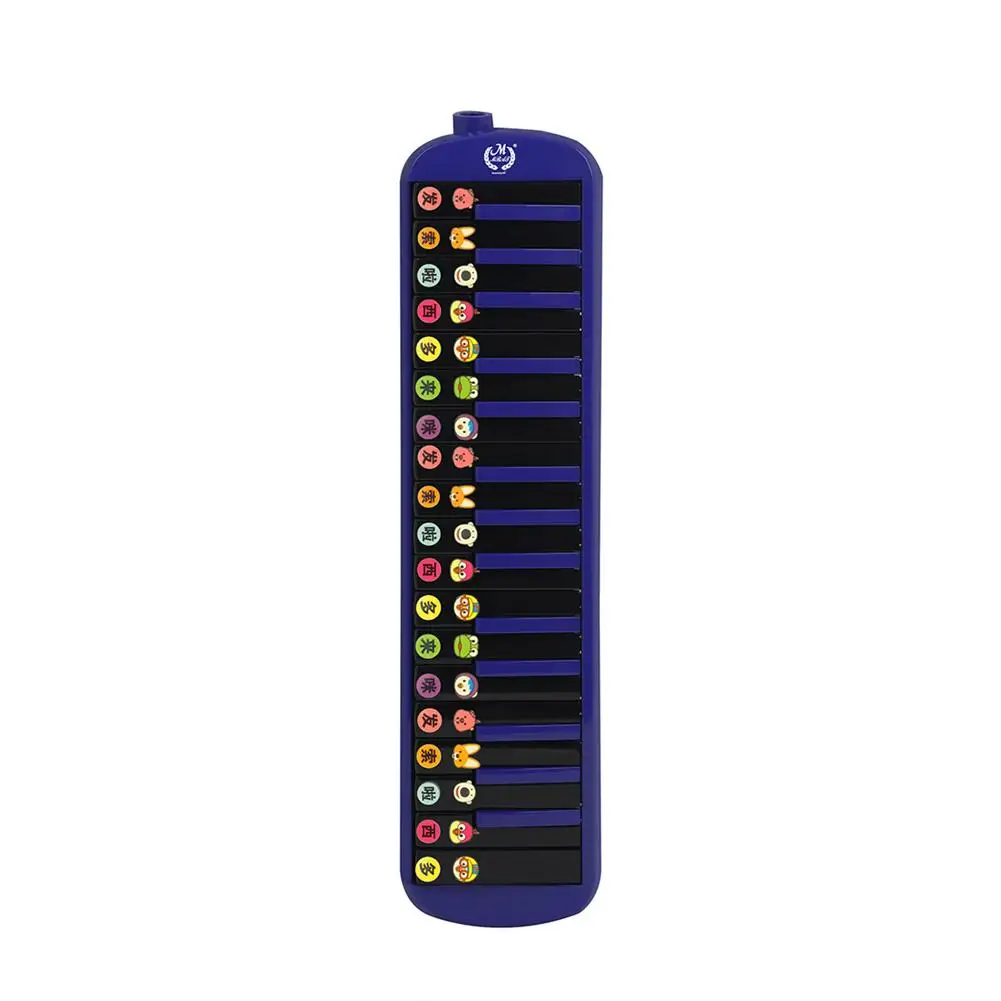 

1 Set 32-key Playing Tone Piano With Harmonica Pianica Bag Abs+brass Soundboard High-end Blue Black Color