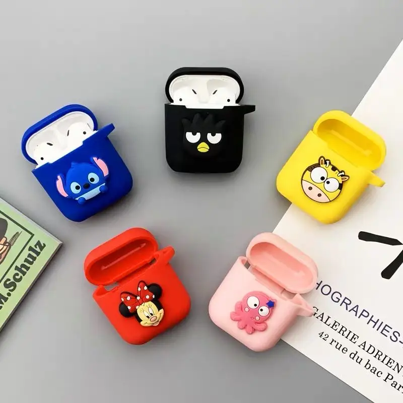 Чехол для наушников AirPods 1 2 bluetooth милый чехол с объемным мультяшным рисунком Kawaii
