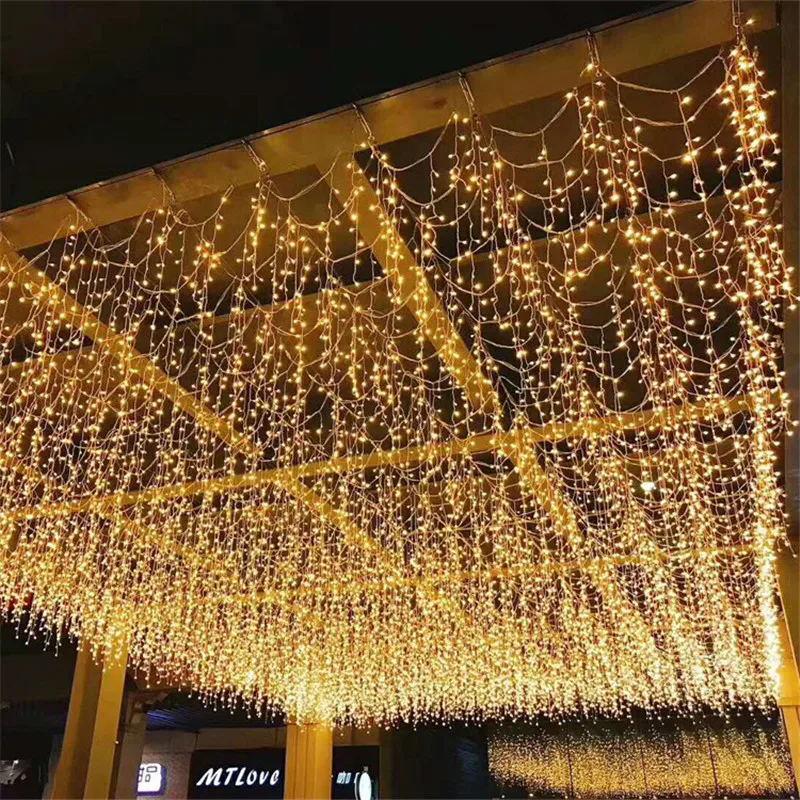 Christmas Lights Fairy Garland 6x3M/3x3m Led Icicle Light String Navidad Decoration New Year Outdoor Indoor Curtain Led Chain