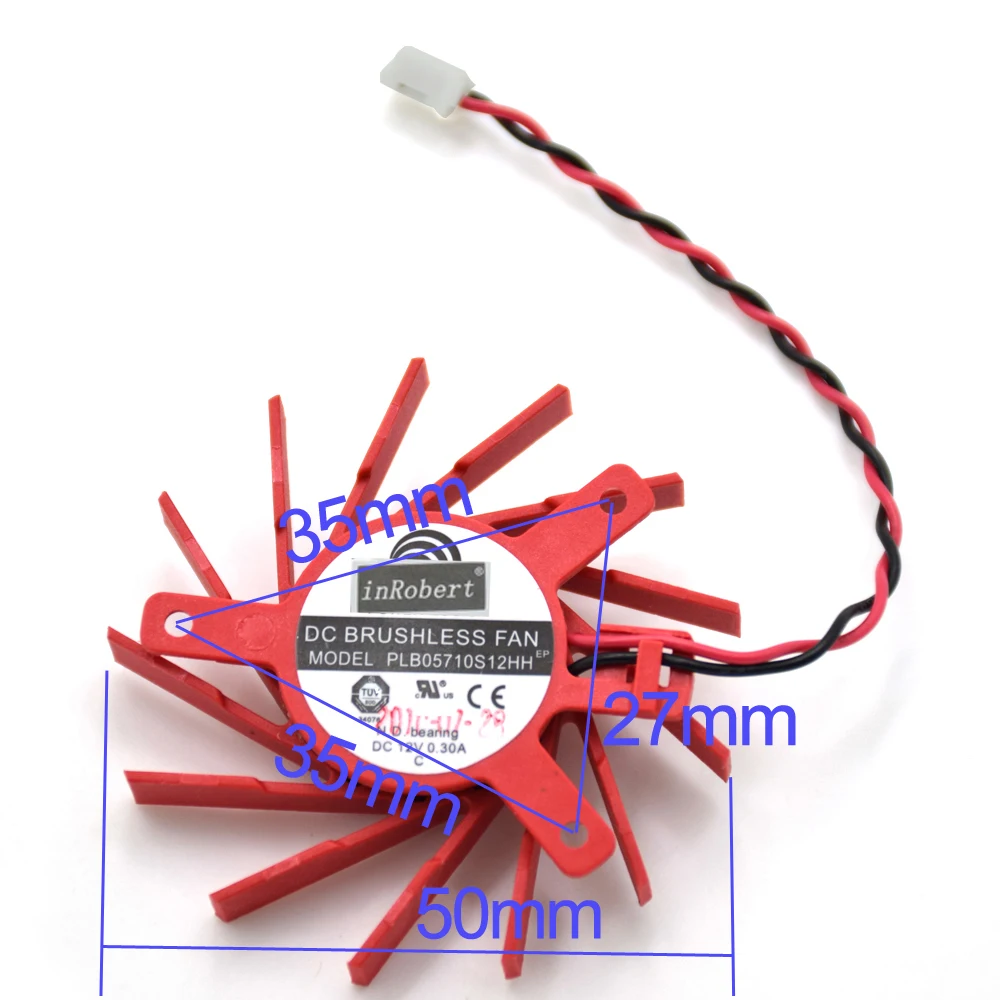 Новый охлаждающий вентилятор PLB05710S12HH 50 мм 27*35*35 2PIN для ATI AMD HD5550 HD5570 HD5670 V4800 firepro v4900