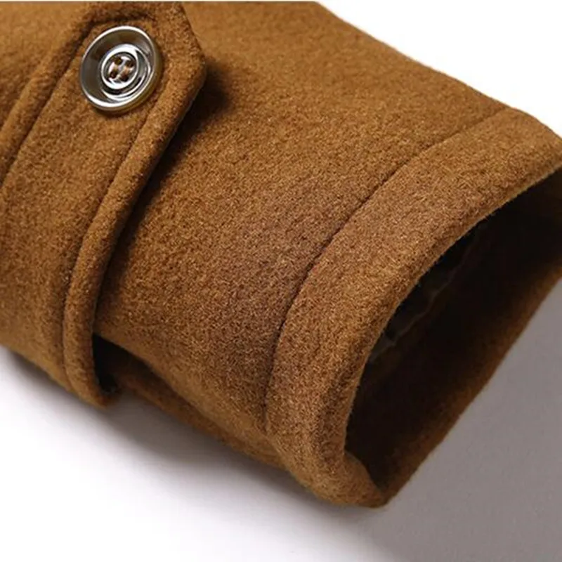 Новое мужское осенне-зимнее пальто Мужская шерстяная куртка средней и длинной