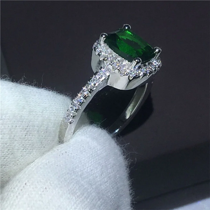 кольцо женское Романтическое модное зеленое свадебные украшения вечерние шения