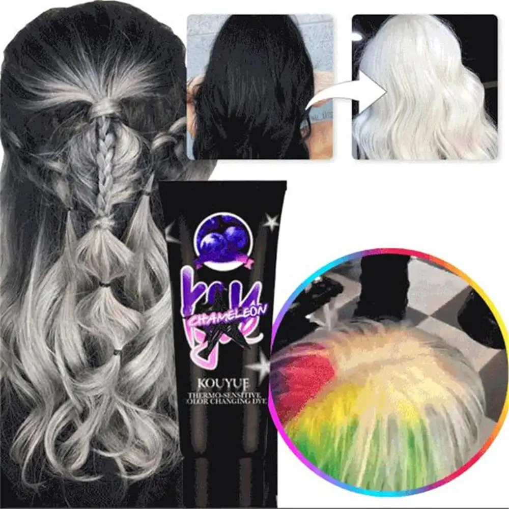 Hot Sale 1PC Fashion Thermochromic Color Changing Wonder Dye Mermaid Hair Cream Thermo Sensing Shade Shifting Wax | Красота и