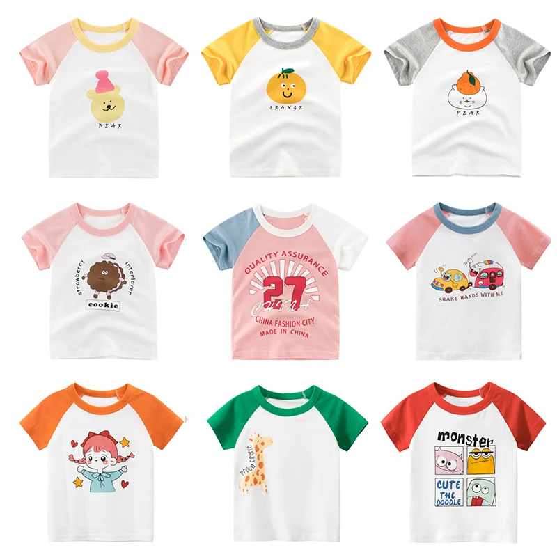 Футболка для девочек летние детские футболки мальчиков одежда хлопковые топы