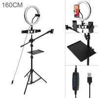 26cm led selfie ring light with tripod ringlight with mobile phone clips microphone stand for makeup video live photo