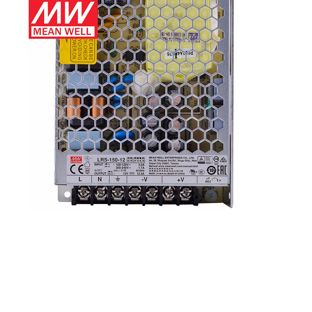 Оригинальный светодиодный драйвер MEAN WELL LRS-150-12 110/220 В переменного тока в