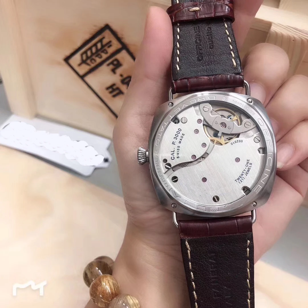 

Luxury New Men Automatic Mechanical Sapphire Stainless Steel Watches Engrave Pattern Black Leather Luminous limited Watch