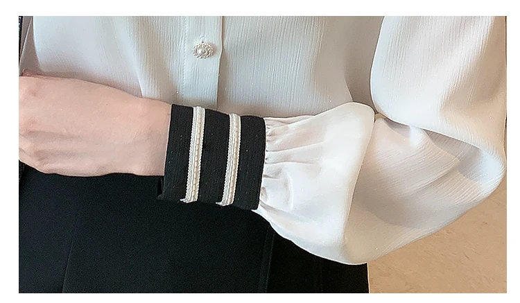 

Blouses Femme Long Sleeve Blouse Women Blusas Mujer De Moda 2021 Turn Down Collar Chiffon Blouse Shirt Tops Women Blusas