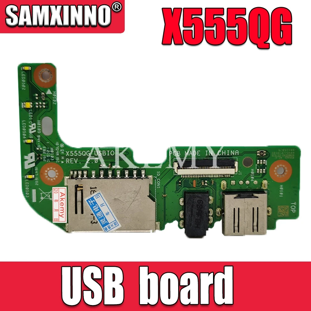 SAMXINNO оригинал для For Asus X555Q X555QG USB IO аудио кард ридер плата REV: 2 0 с кабелем MB 100%