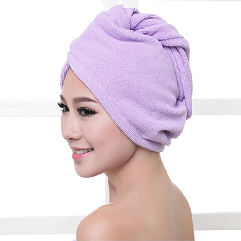 

1pcs Microfibre After Shower Hair Drying Wrap Womens Girls Lady's Towel Quick Dry Hair Hat Cap Turban Head Wrap Bathing Tools