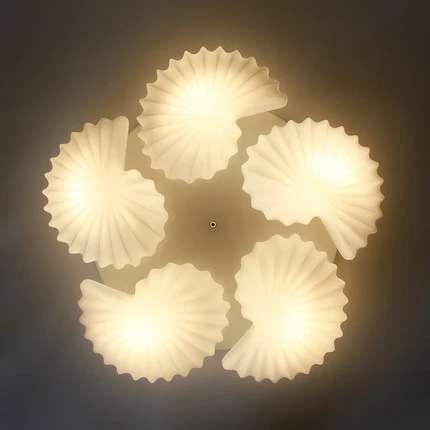 

Средиземноморский стеклянный абажур в форме раковины, потолочный светильник для гостиной, лампы de techo, абажур, светодиодный потолочный свет...