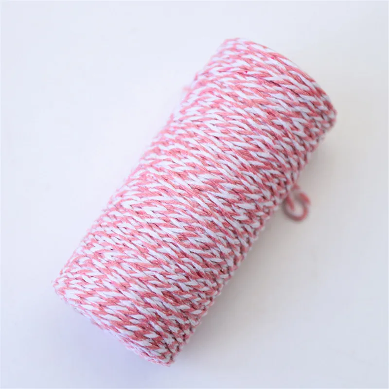 color 07 100 м/рулон 1,5 мм Хлопок Веревка Bakers Шпагат DIY упаковочная веревка шнур для рождества деревенский Свадебный декор подарочная упаковочная бумага - Цвет: color 07