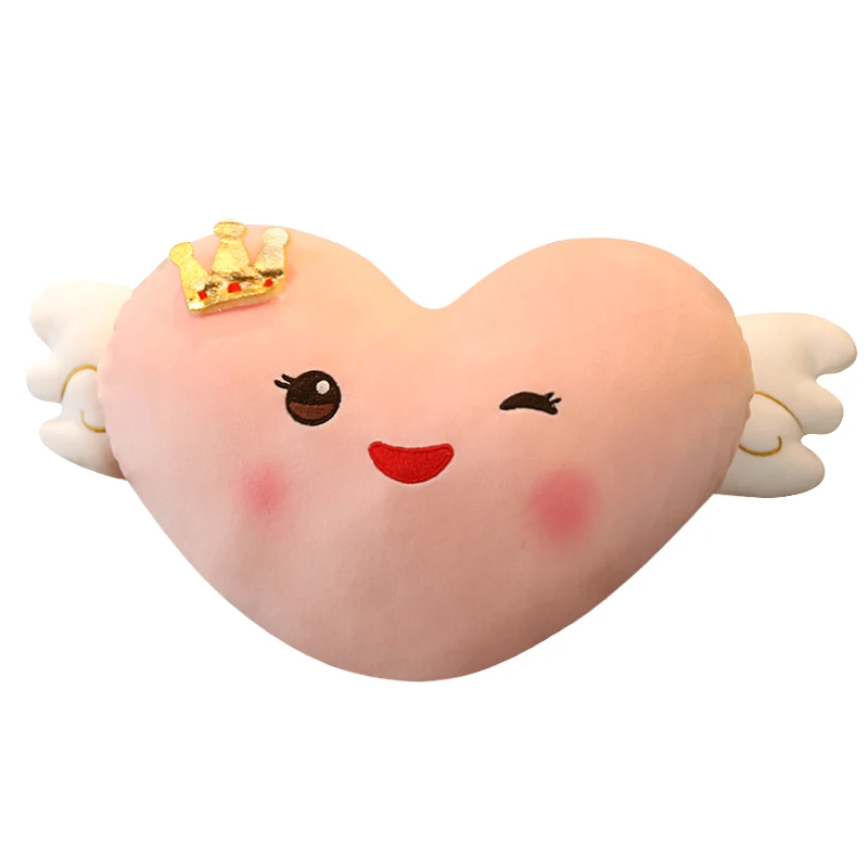 

Creative Angel Lover Pillow Soft Stuffed Love Heart Shape Plush Toys for Girlfriend Wedding Party Decor Valentine's Day Gifts