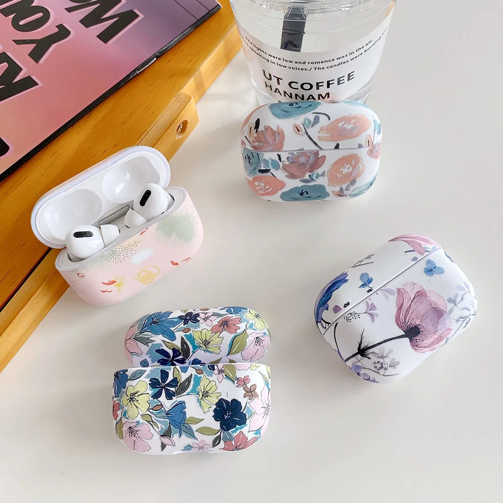 Чехол для наушников Apple Airpods 2 1 Air Pods милый светящийся винтажный цветочный чехол