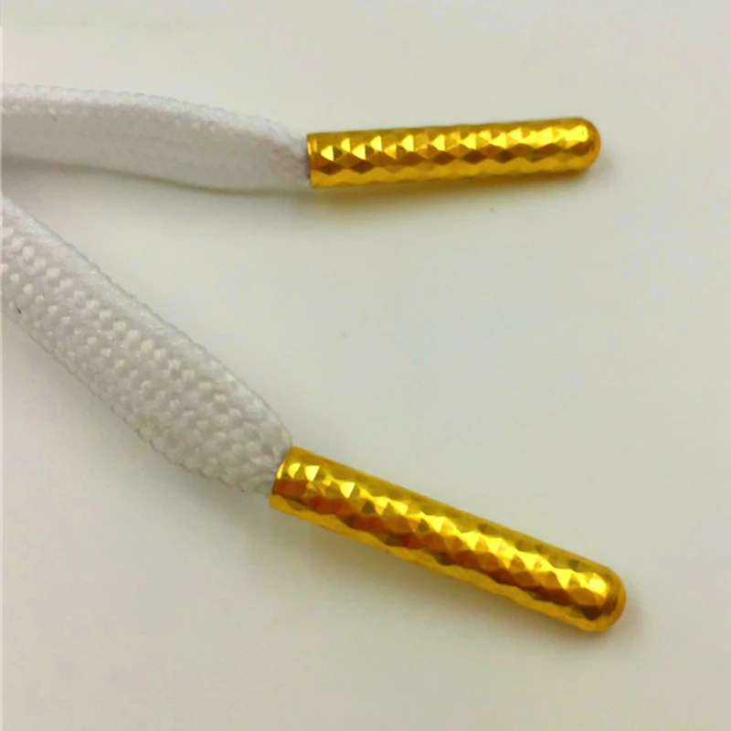 Coolstring (100Pcs/25sets) 4*22MM Metal Tips For Shoelaces Bump Texture Top Quality Strings End Aglet Black Golden Easy Install