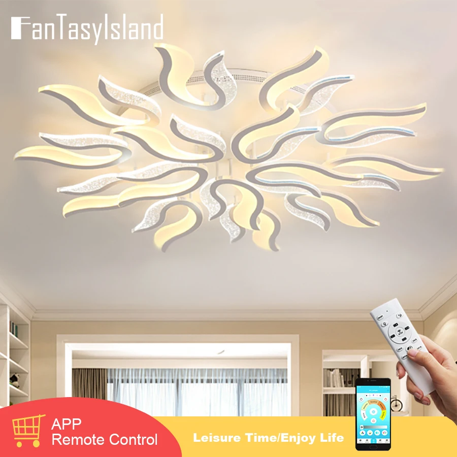 

Новый светодиодный s Люстра светодиодный современные потолочные светильники для Гостиная Спальня дистанционный пульт/APP поддержки, работа...