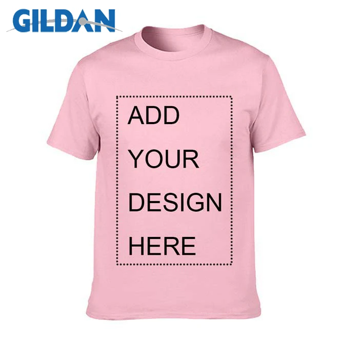 Light Pink GILDAN бренд индивидуальные мужские футболки печать ваш собственный дизайн Высококачественная дышащая хлопковая футболка для мужчин плюс размер XS-3XL - Цвет: Light Pink
