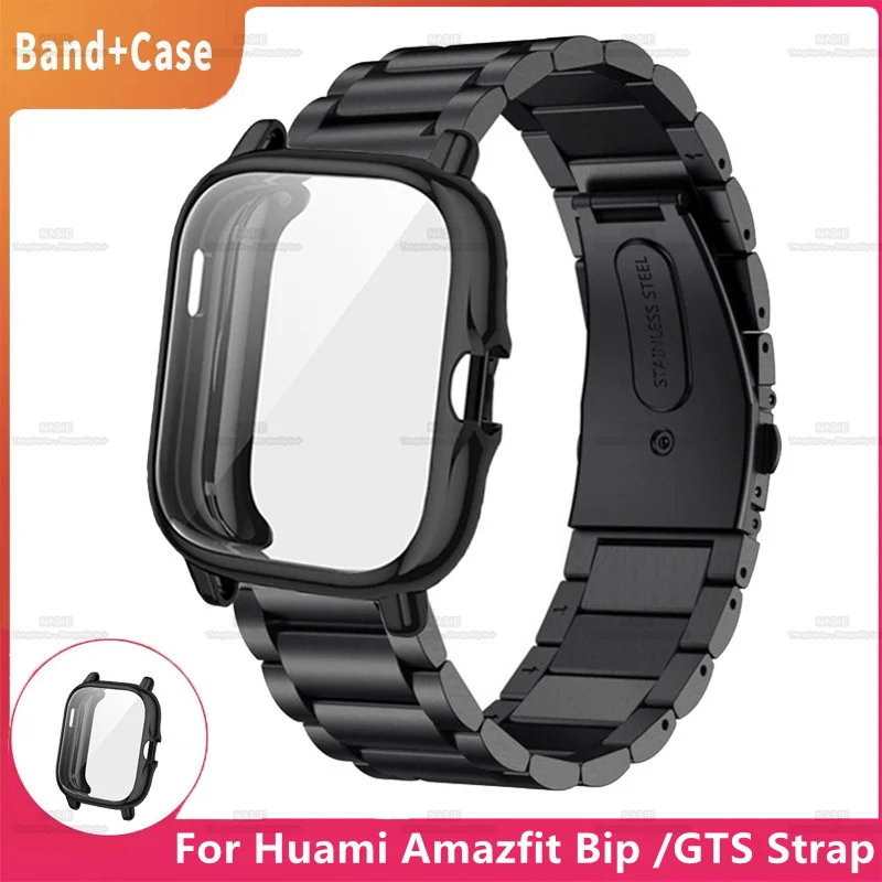 Металлический ремешок + чехол для Huami Amazfit Bip /GTS, ремешок для  браслета Xiaomi Amazfit Bip S Lite U GTS, аксессуары для браслета |  Наручные часы | АлиЭкспресс