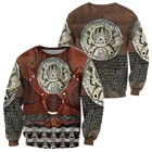 Свитшот мужской с 3D-принтом, худи в стиле унисекс, повседневный костюм для косплея, худи с цепочкой викингов, модель DW0825 на осень