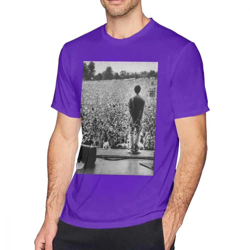 Футболка Oasis, футболка Oasis Knebworth, Пляжная футболка с принтом, свободная Милая Мужская футболка с коротким рукавом из 100 хлопка - Цвет: Purple