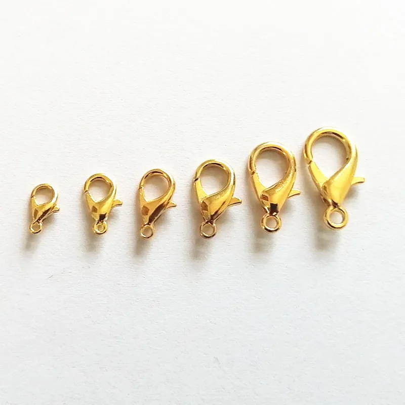 Золотая застежка карабин 20 шт./лот 10 мм 21 металлические застежки крючки из сплава