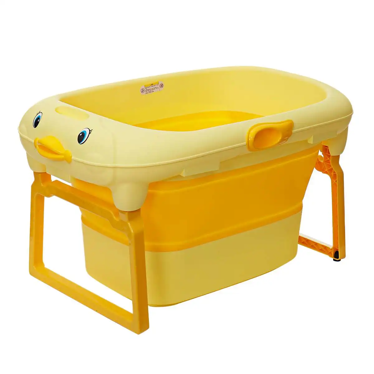 

Baby Bathtub with Detachable Bath Stool Folding Swimming Pool Duck Shape Children's Bath Barrel Baby Sit Lying for 0-15+ Baby