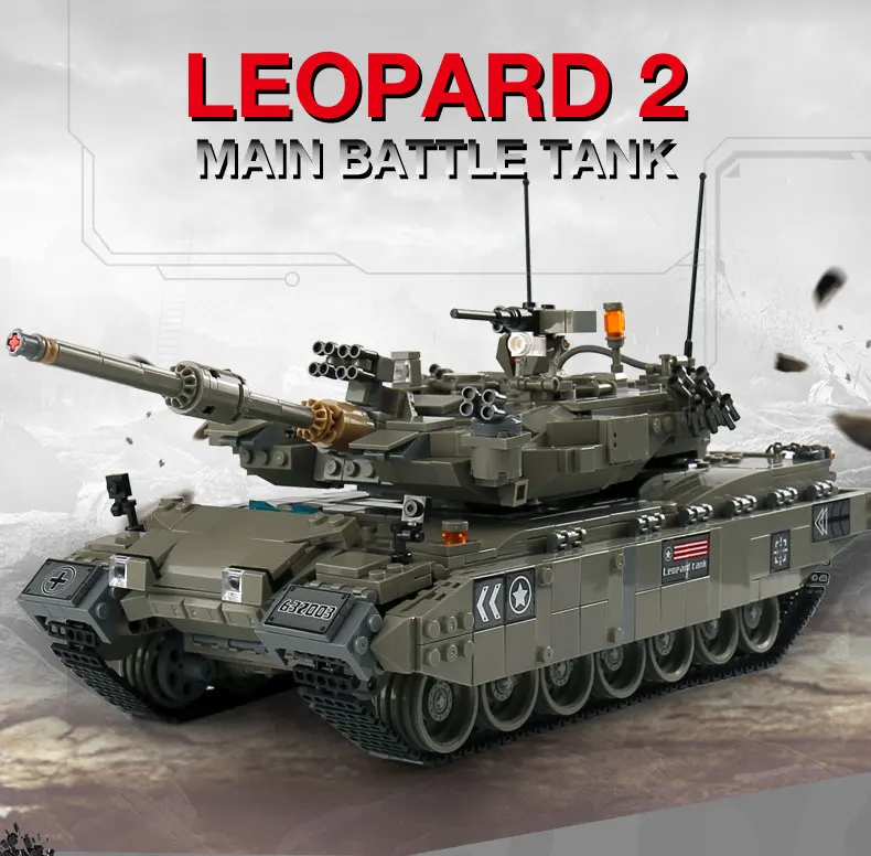 632003 главный боевой танк Leopard 2, набор строительных блоков, кирпичи, сборные, сделай сам, развивающие игрушки на день рождения, веселые рождественские подарки