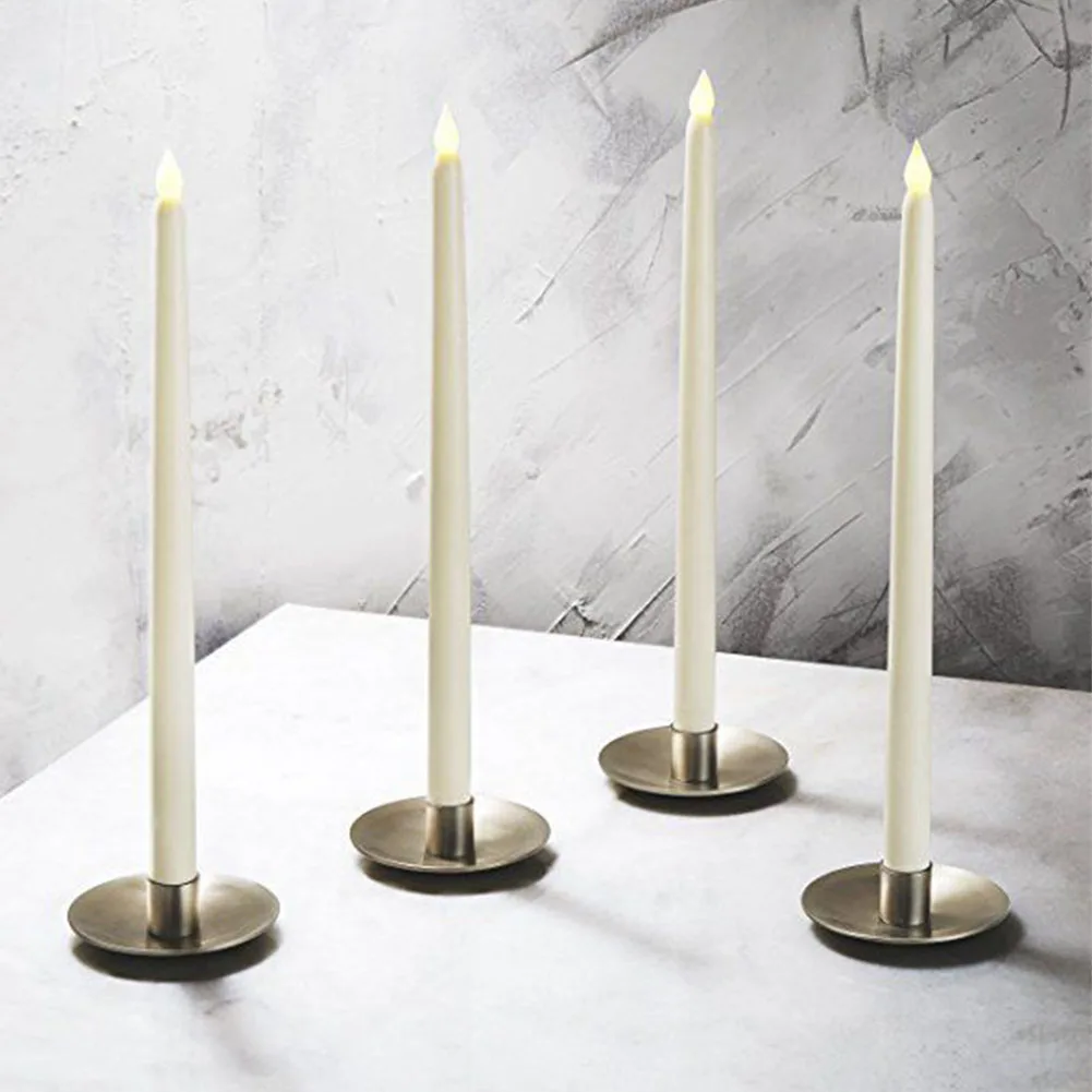 

White Wedding Battery Operated Home Led With Remote Table Flameless Decoration Taper Electronic Candle Light Flickering Novelty