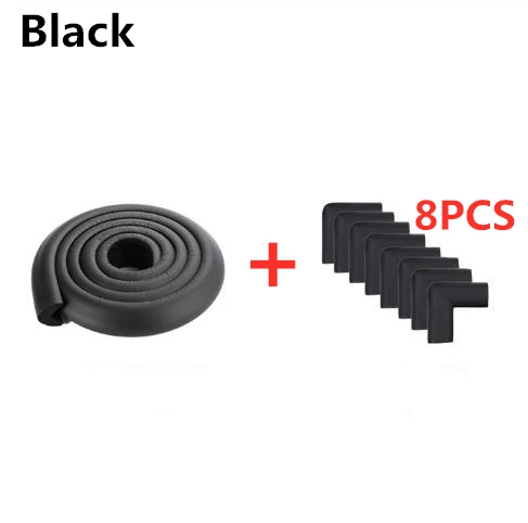 2M Baby Safety Corner Protector Children Protection Furniture Corners Angle Protection Child Safety Table Corner Protector Tape - Цвет: Black-8pcs