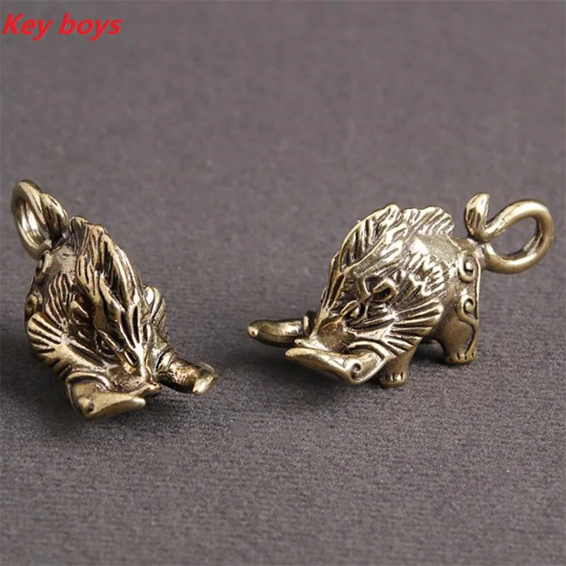 Латунный дикий кабан в стиле ретро медная свинья искусственная подвеска