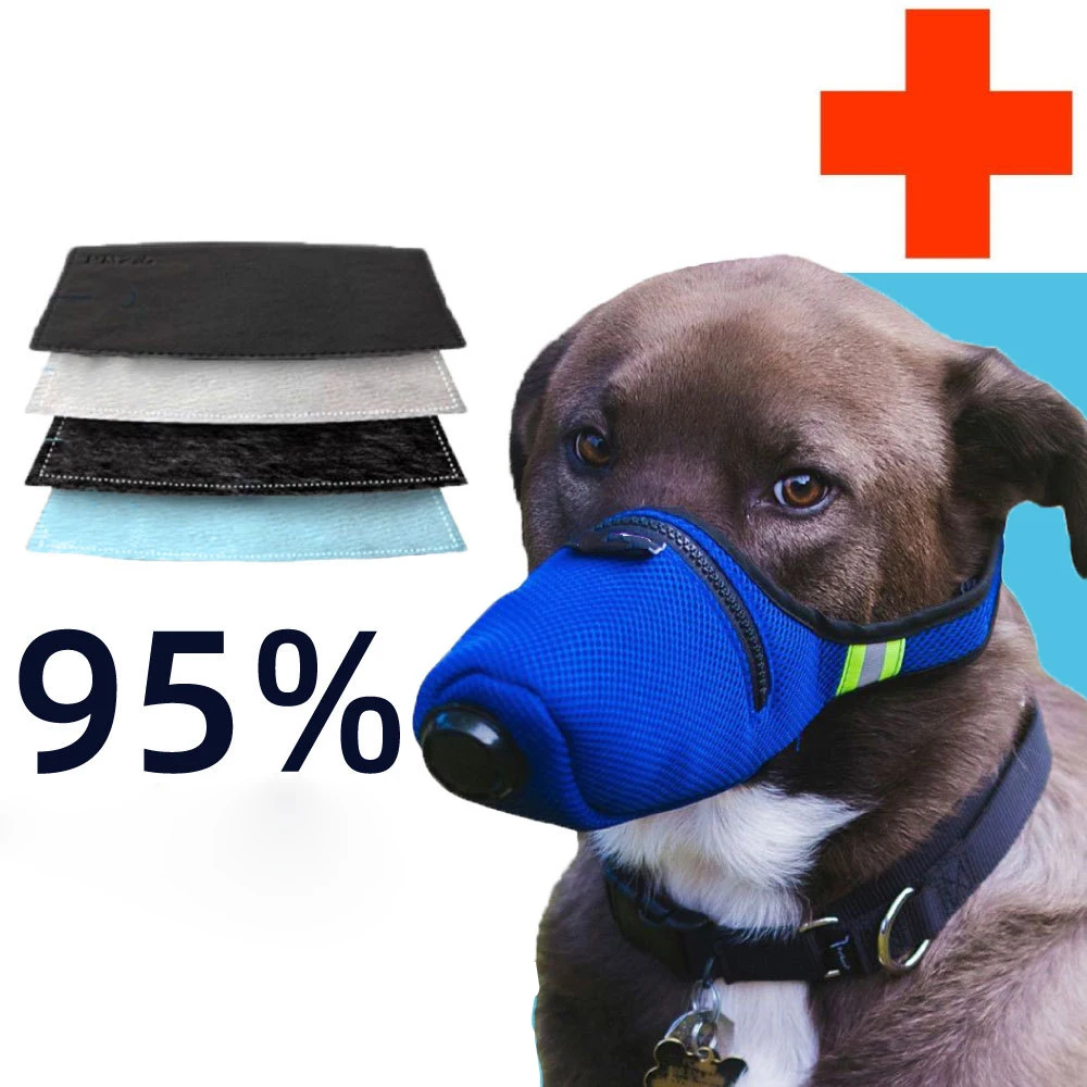 PM2.5 защитная маска для собак Регулируемая дышащая противотуманная дымовая