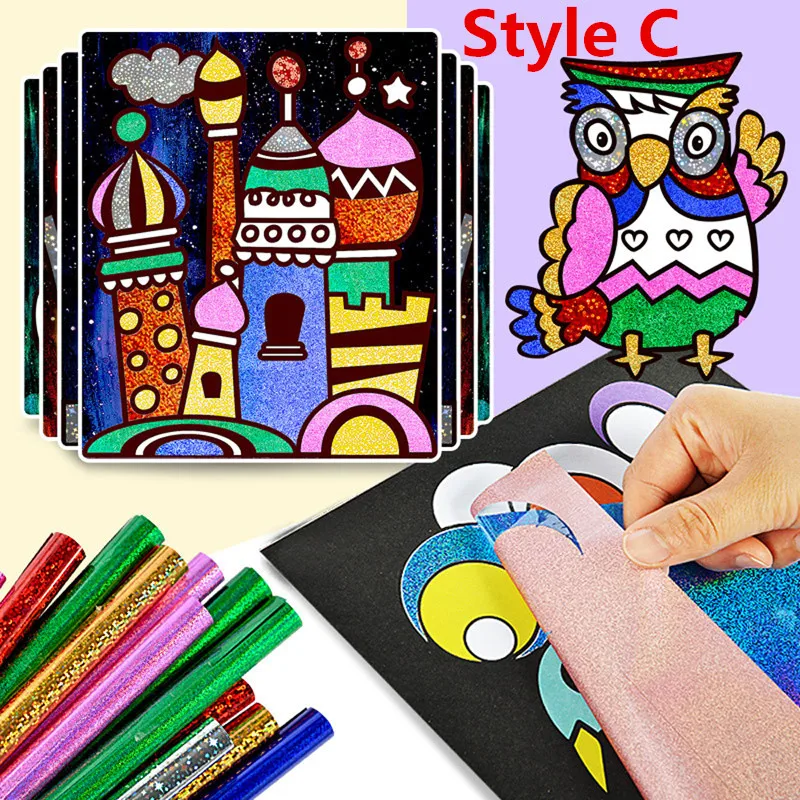 Glitter Paper Paint Игрушки Игрушки для детей рисунок «сделай сам» игрушки дети мультфильм клей темперная живопись для детского сада Искусство ремесло Детские игрушки День рождения - Цвет: Glitter Paper Paint