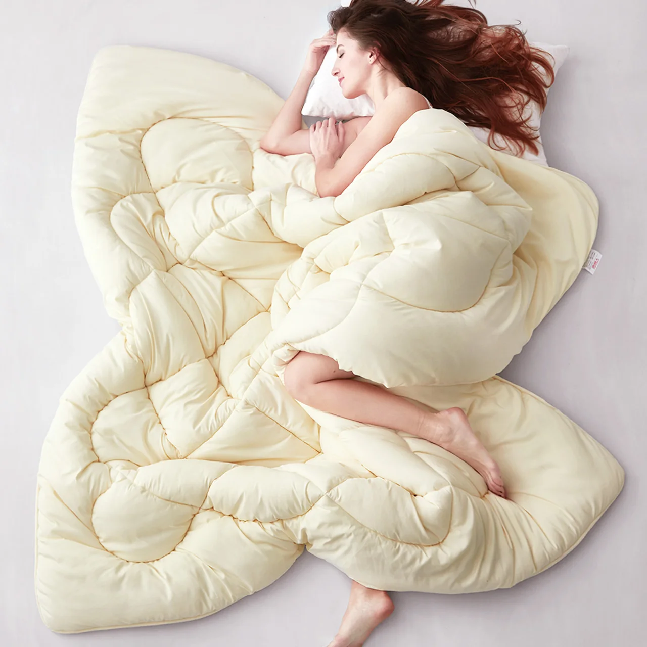 

High Grade Down Duvet Quilted Solid Color Quilt Super King Queen Full Size Comforter New Design Winter Thick And Warm Blanket