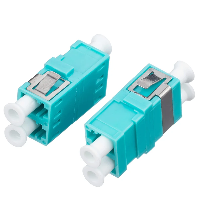 

50PCS/lot LC/PC OM3 Duplex Fiber optic Adapter LC Optical fiber coupler LC/PC Fiber flange LC connector