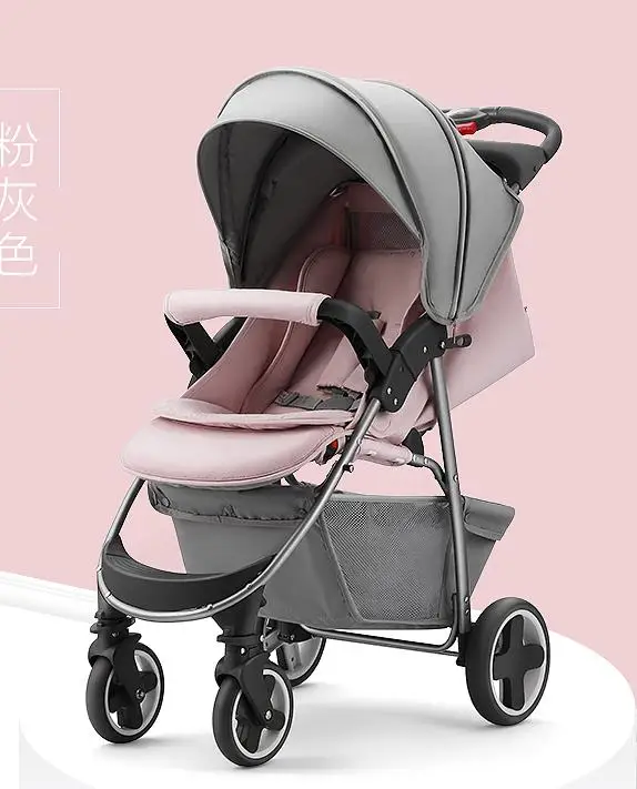 Baby stroller children's lightweight folding umbrella car newborn can sit reclining baby portable shock absorber trolley - Цвет: B