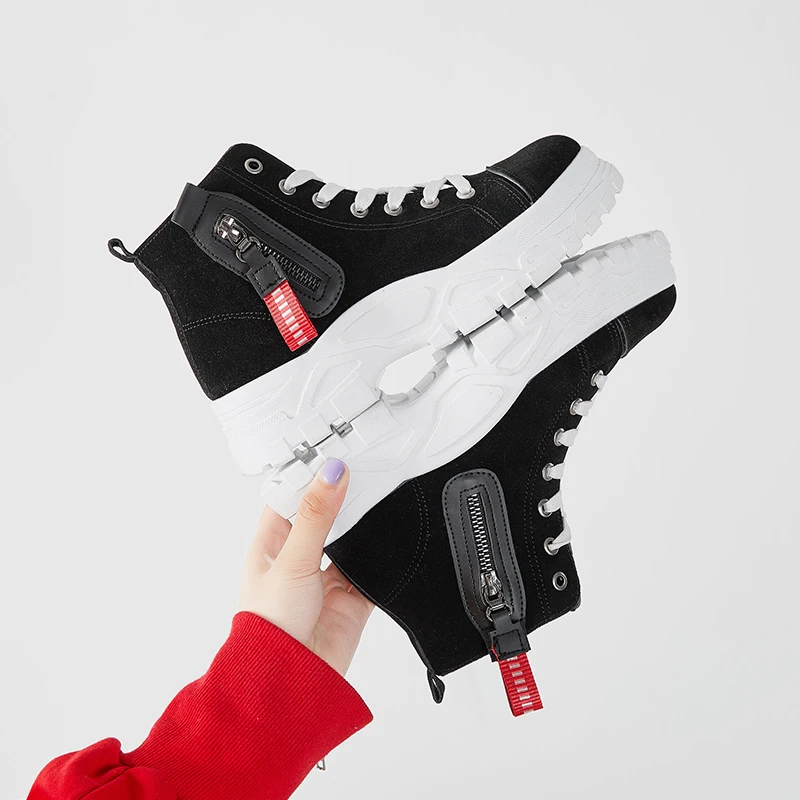 Женские ботинки martin из флока зимние женские кроссовки на молнии и не сужающемся