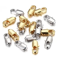10pcslot 12mm gold plated square lobster clasps copper carabiner clasp hooks for jewelry making diy necklace bracelet findings