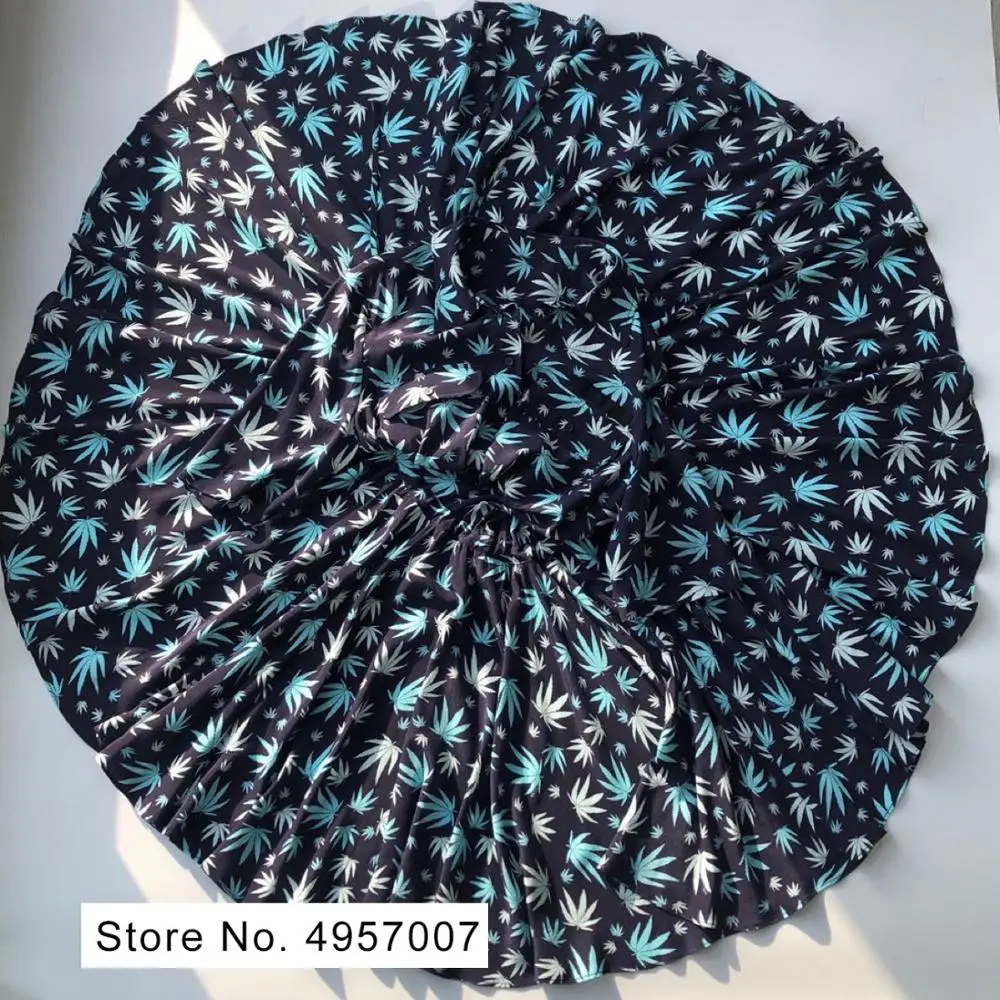 Elfbop вискоза военно-морской флот короткий рукав с отложным воротником рисунком в