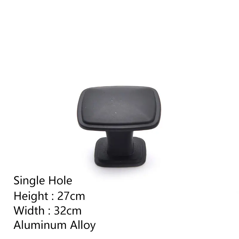 

Simple Black Handle Single Hole Aluminum Alloy Zinc Alloy Handle Round Wardrobe Cabinet Handle Home Decoration Handle