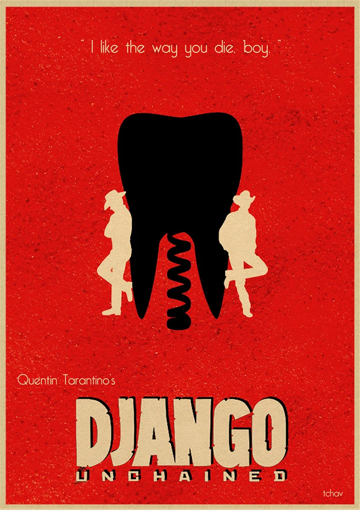 Django Unchained классический постер из крафт бумаги в кино кафе гостиной столовой Quentin
