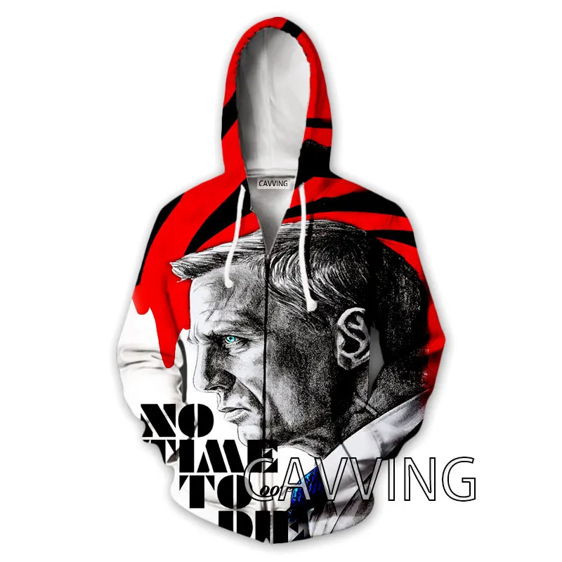 

Толстовка с капюшоном и молнией, Модный свитшот с 3D принтом «No Time To Die», худи в стиле Харадзюку, в стиле хип-хоп, Z02