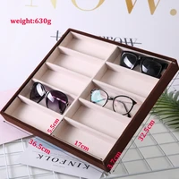 fashion glasses cases beige 10 grids sunglasses display box sunglasses display glasses display props jewelry organizer tray