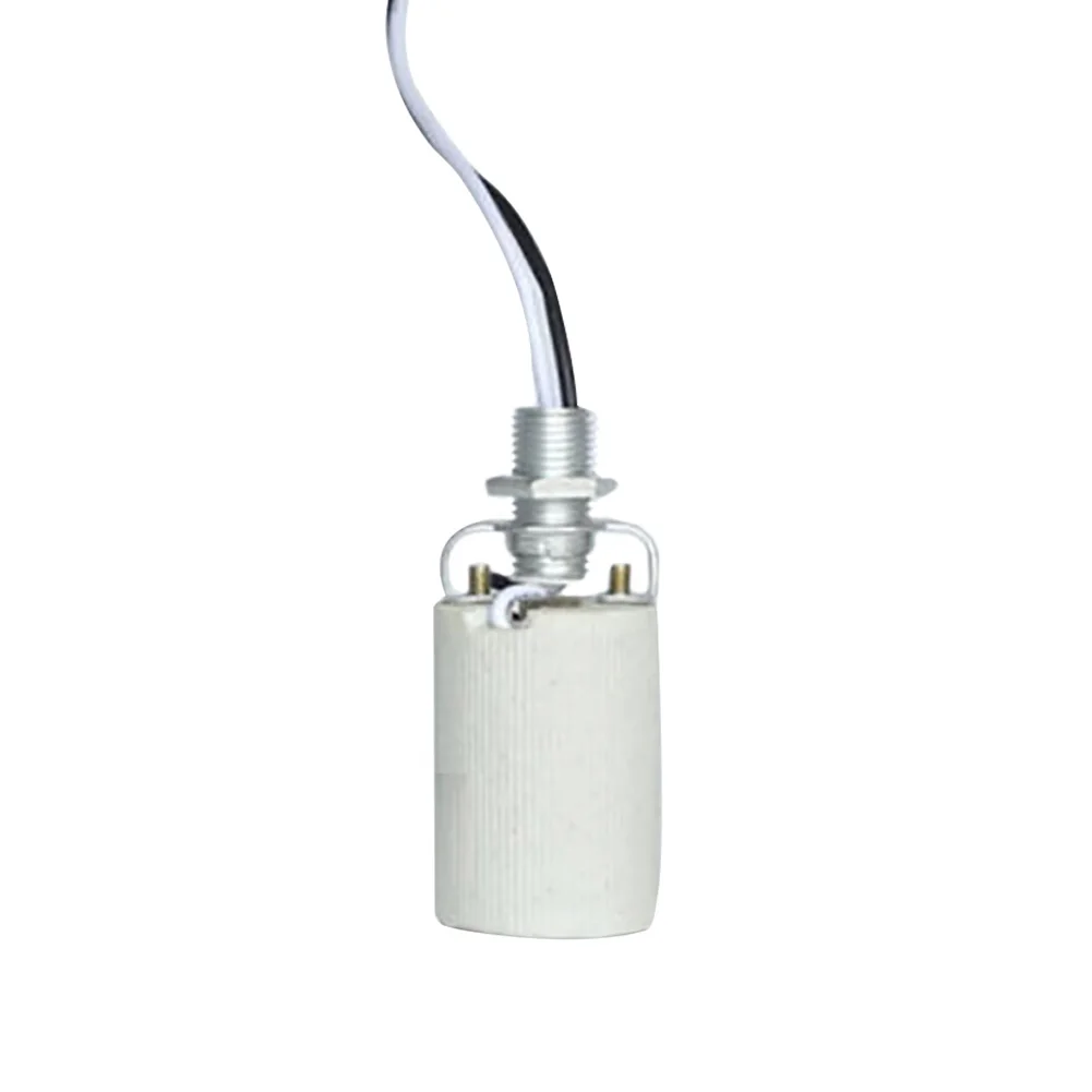

Decoration Adapter Easy Install Lamp Base Home Use Heat Resistant Ceramic Screw For Bulb With Cable Durable Socket E27 E14 Round