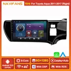 Автомобильный мультимедийный плеер, 8 ядер, 2din, Android 11, DSP, RDS, 6 + 128 ГГц, для Toyota Aqua RHD 2011-2017, Авторадио, GPS-навигация, Carplay, стерео