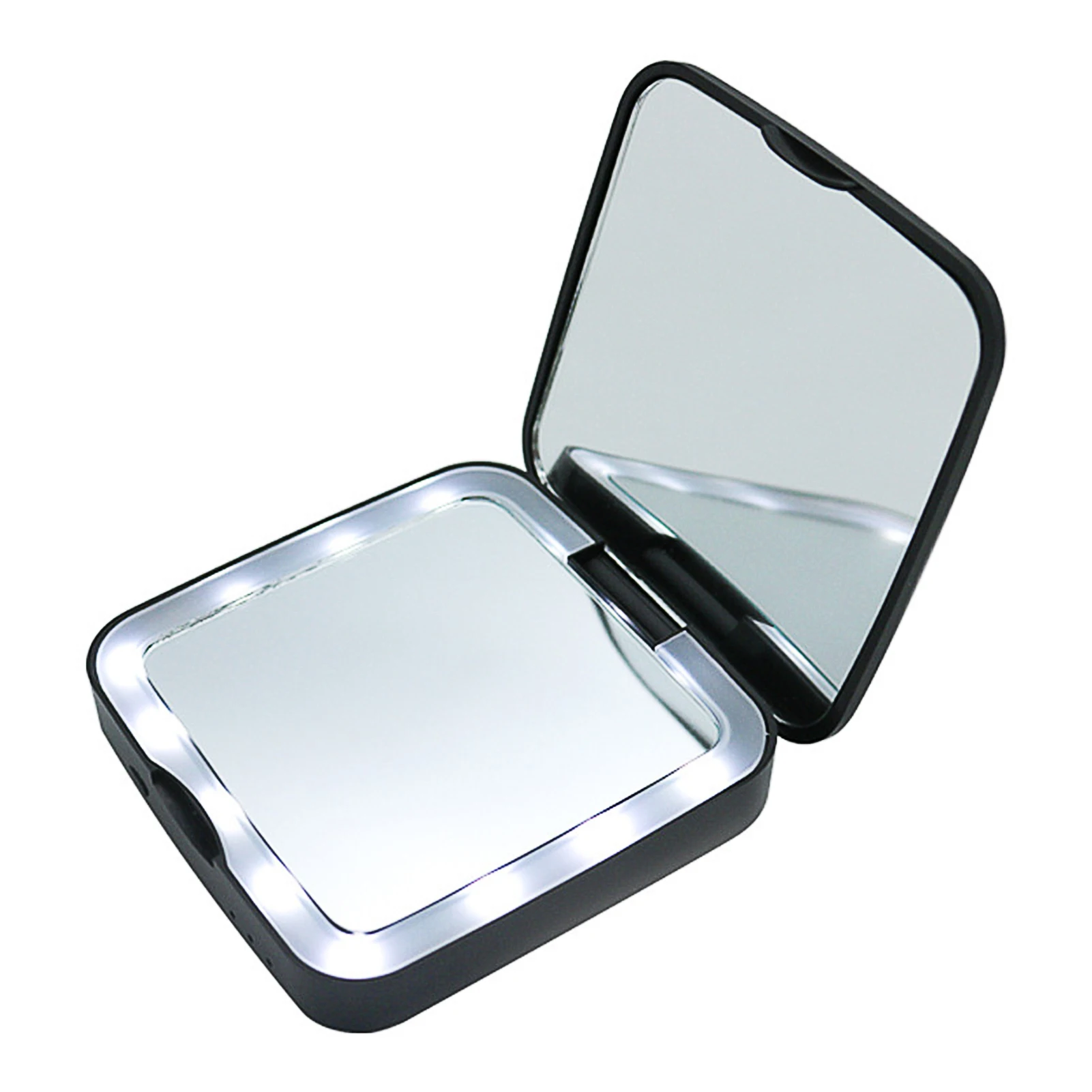 

5X Magnification Makeup Mirror with LED Lamp Folding Power Bank Portable LED makeup mirror with portable power supply