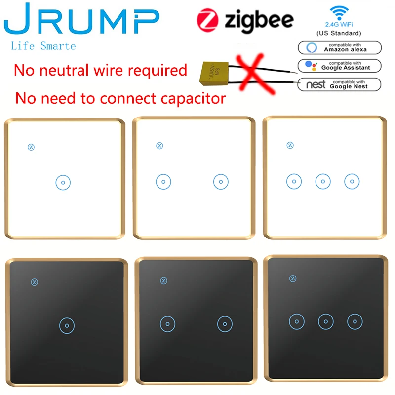 Умные сенсорные выключатели Zigbee европейского стандарта настенный выключатель