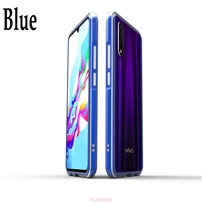 Vivo S1 V1907 6,38 ''Z5 Y7s рамка роскошный тонкий противоударный защитный чехол Vivo IQOO Neo/V17 NEO Алюминиевый металлический бампер крышка Капа - Цвет: Blue
