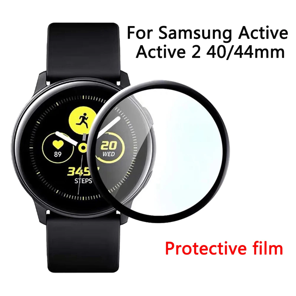 

Защитная пленка 5D HD TPU для Samsung Galaxy Watch Active/Active 2 40 мм/44 мм, Защитная пленка для умных часов с черной каймой