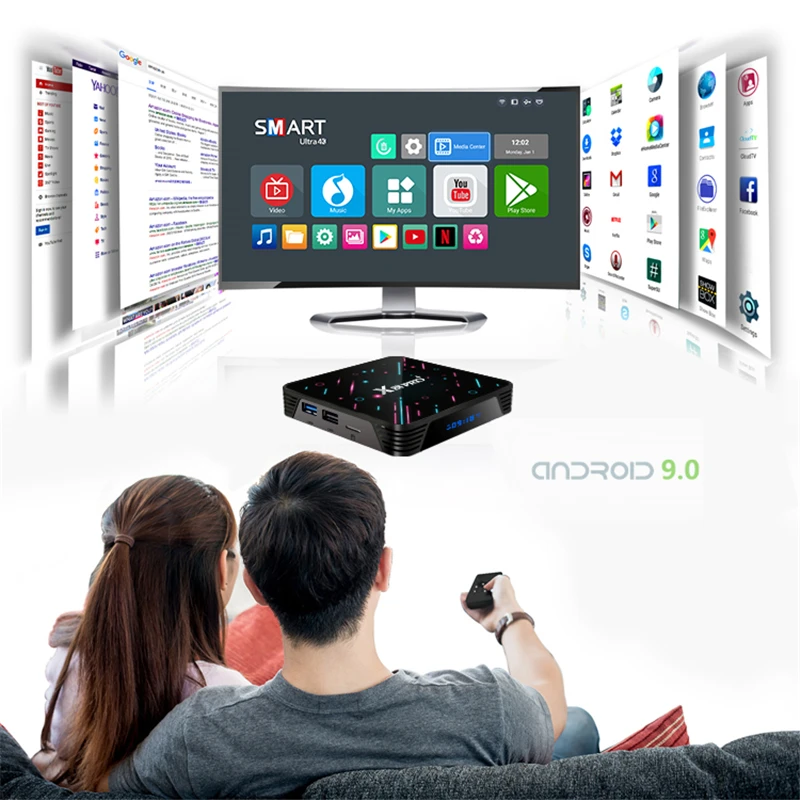 HAAYOT Android 9.0 Smart TV Box Rockchip Rk3368 8 core 4G 64G/128G Set Top Box Wifi Tvbox Gamer 4K IPTV Mediaplayer Box X88 Pro